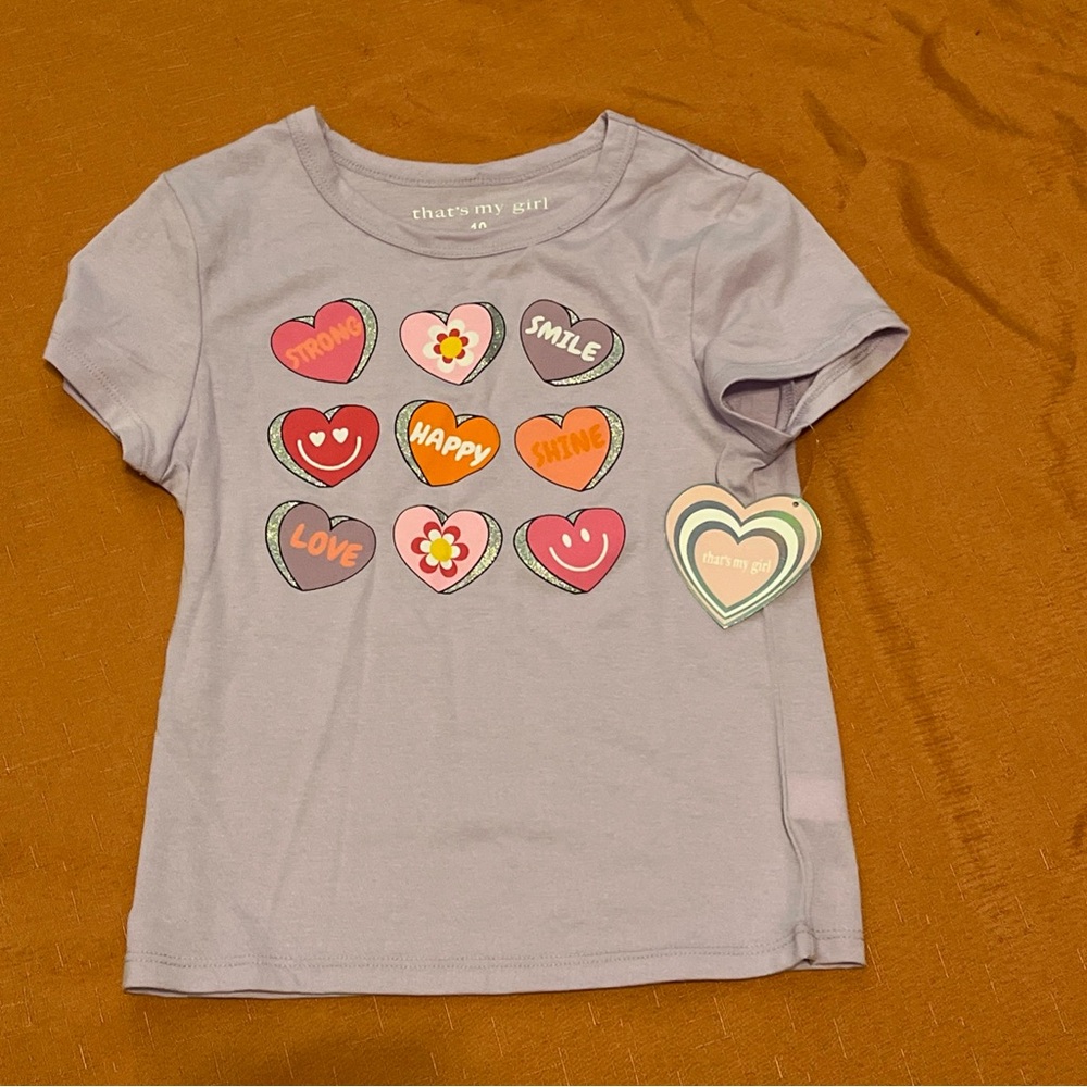 That’s My Girl Purple Short Sleeve Tee Valentines Day Candies Size 10